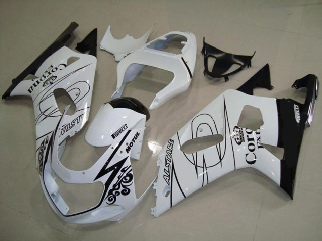 Weiß Corona 2001-2003 GSXR 600-750 Motorrad Verkleidungen