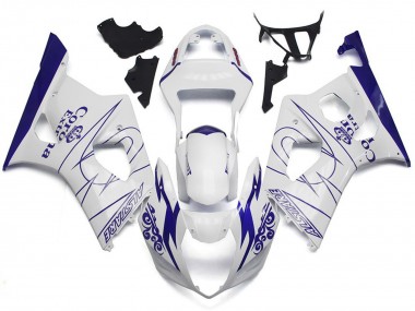 Weiß Corona Benutzerdefinierter Stil 2003-2004 GSXR 1000 Motorrad Verkleidungen