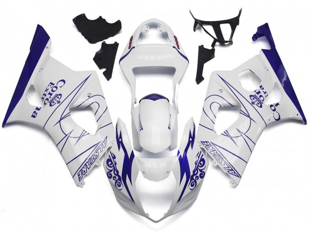Weiß Corona Benutzerdefinierter Stil 2003-2004 GSXR 1000 Motorrad Verkleidungen