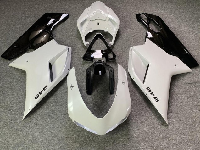 Weiß Perlmutt & Schwarz 2007-2014 Ducati 848 1098 1198 Motorrad Verkleidungen