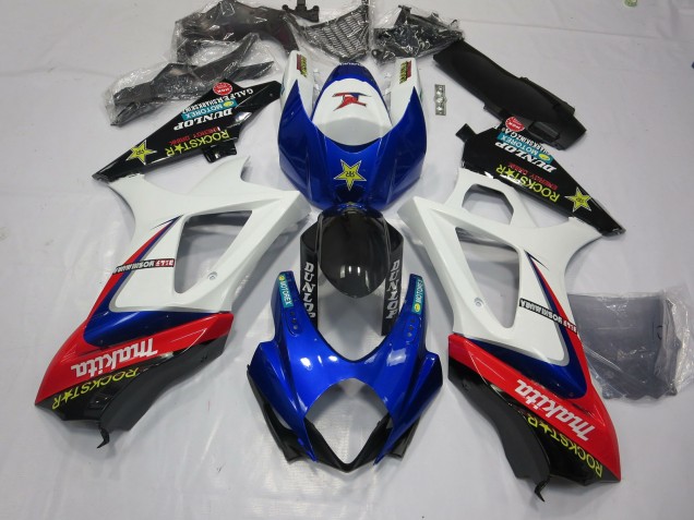 Weiß Rockstar 2007-2008 GSXR 1000 Motorrad Verkleidungen
