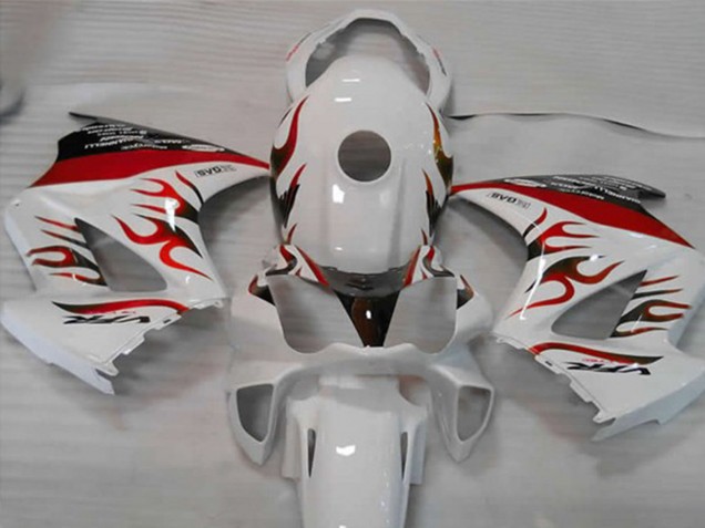 Weiß Rot Flamme 2002-2012 VFR800 Motorrad Verkleidungen