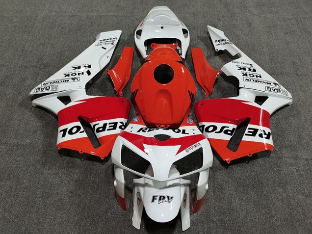 Weiß Rot & Orange Repsol 2005-2006 CBR600RR Motorrad Verkleidungen