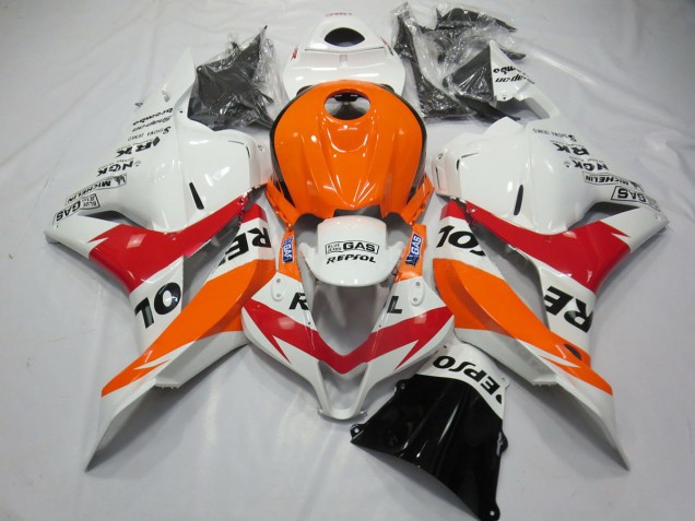 Weiß Rot & Orange Repsol 2009-2012 CBR600RR Motorrad Verkleidungen
