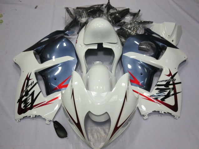 Weiß & Staubblau 1997-2007 GSXR 1300 Motorrad Verkleidungen