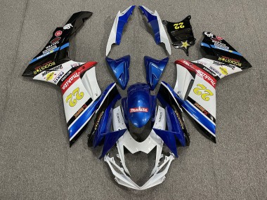 22 Rockstar Weiß & Blau 2011-2024 GSXR 600-750 Motorrad Verkleidungen