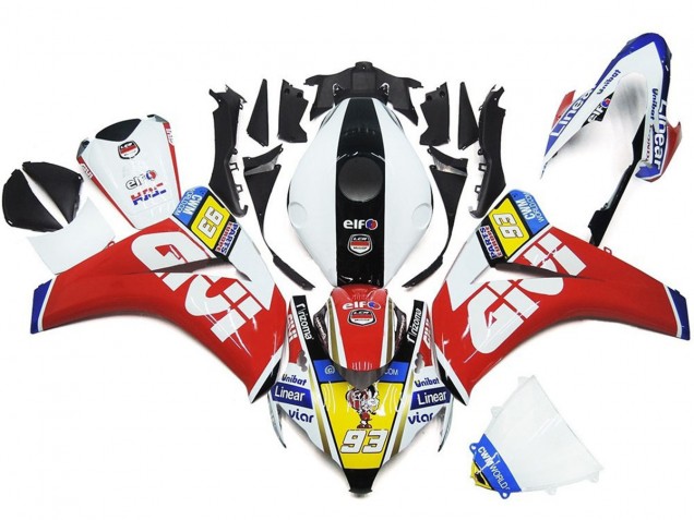 93 Nummer Weiß & Rot 2008-2011 CBR1000RR Motorrad Verkleidungen