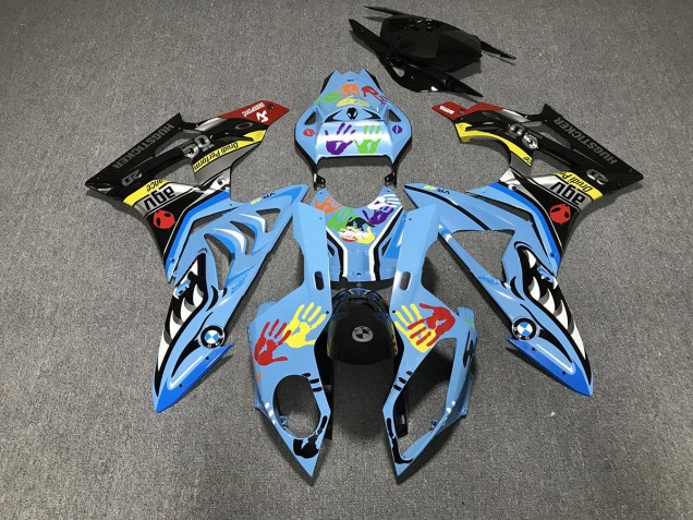 Alien Blau & Weiß 2009-2014 S1000RR Motorrad Verkleidungen