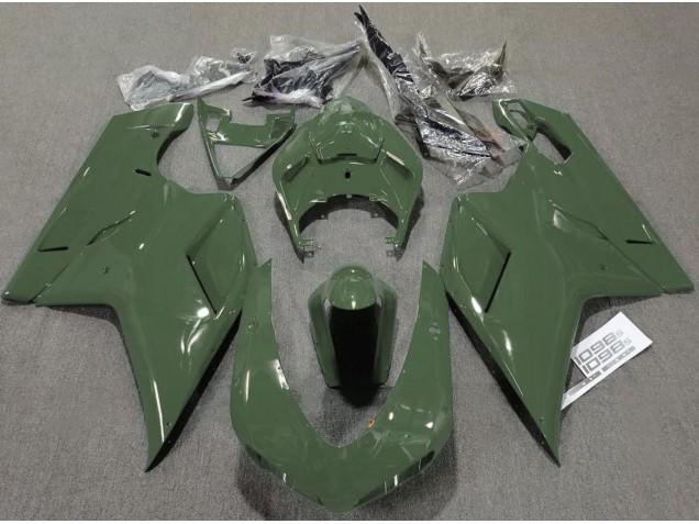 Armeegrün Glänzend 2007-2014 Ducati 848 1098 1198 Motorrad Verkleidungen