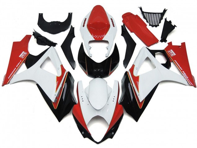 Benutzerdefiniert Rot & Weiß Mit Schwarz 2007-2008 GSXR 1000 Motorrad Verkleidungen