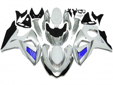 Benutzerdefiniert Silber & Weiß Mit Schwarz 2009-2016 GSXR 1000 Motorrad Verkleidungen