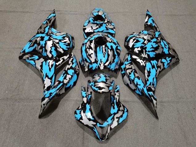 Benutzerdefiniertes Blau / Silber Tarnung 2009-2012 CBR600RR Motorrad Verkleidungen