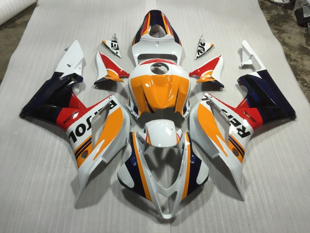 Benutzerdefiniertes Weiß Repsol 2007-2008 CBR600RR Motorrad Verkleidungen