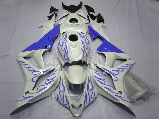 Blau Flame Auf Weiß 2007-2008 CBR600RR Motorrad Verkleidungen