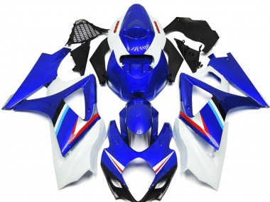 Blau & Glänzend Weiß 2007-2008 GSXR 1000 Motorrad Verkleidungen