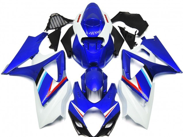 Blau & Glänzend Weiß 2007-2008 GSXR 1000 Motorrad Verkleidungen