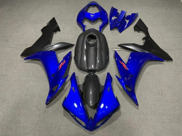 Blau Glänzend & Kohlefaser Stil 2004-2006 R1 Motorrad Verkleidungen