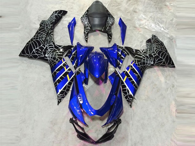 Blaue Spinne Glänzend 2011-2024 GSXR 600-750 Motorrad Verkleidungen