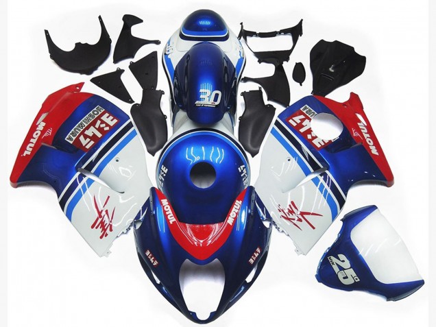 Blaues & Weißes Custom-Logo Motul 1997-2007 GSXR 1300 Motorrad Verkleidungen