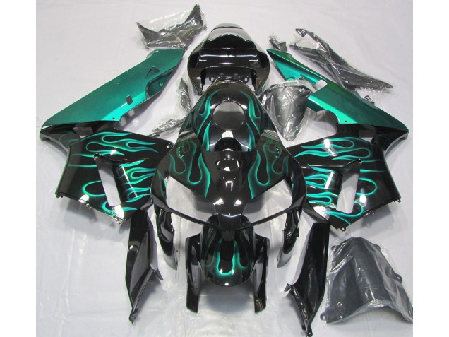 Blaugrün Glänzend Flamme 2005-2006 CBR600RR Motorrad Verkleidungen