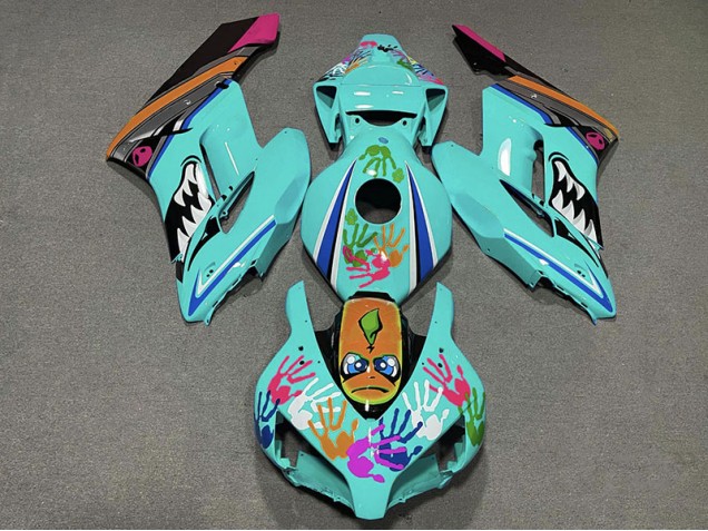 Blaugrüner Hai 2004-2005 CBR1000RR Motorrad Verkleidungen