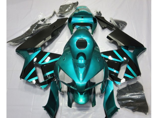 Blaugrünes & Glänzendes Schwarzes Design 2005-2006 CBR600RR Motorrad Verkleidungen