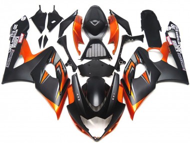 Custom Matt & Glanz Schwarz & Orange 2005-2006 GSXR 1000 Motorrad Verkleidungen