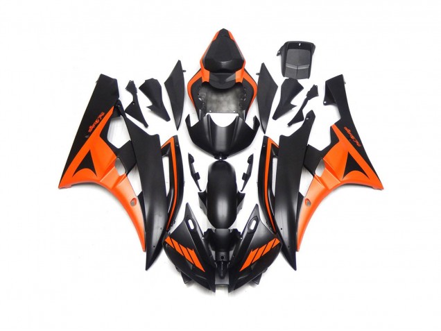 Custom Matt Schwarz & Orange 2006-2007 R6 Motorrad Verkleidungen