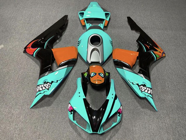 Cyanfarbener Hai 2006-2007 CBR1000RR Motorrad Verkleidungen Cyanfarbener Hai 2006-2007 CBR1000RR Motorrad Verkleidungen