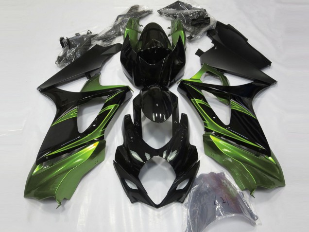 Elektrisches Grün & Schwarzglanz 2007-2008 GSXR 1000 Motorrad Verkleidungen