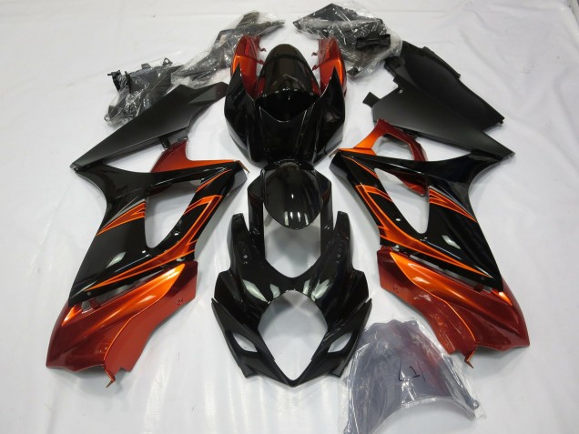 Gebranntes Orange & Schwarz 2007-2008 GSXR 1000 Motorrad Verkleidungen