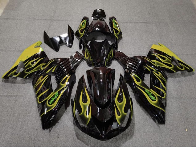 Gelb Flamme 2006-2011 ZX14R Motorrad Verkleidungen