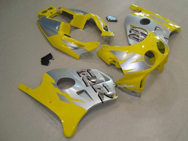 Gelb Silber 1990-1998 CBR250RR Motorrad Verkleidungen
