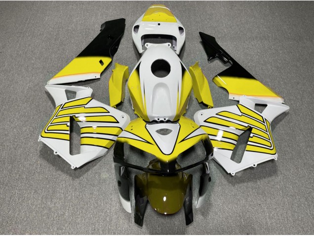 Gelb-Weiße Flügel 2005-2006 CBR600RR Motorrad Verkleidungen
