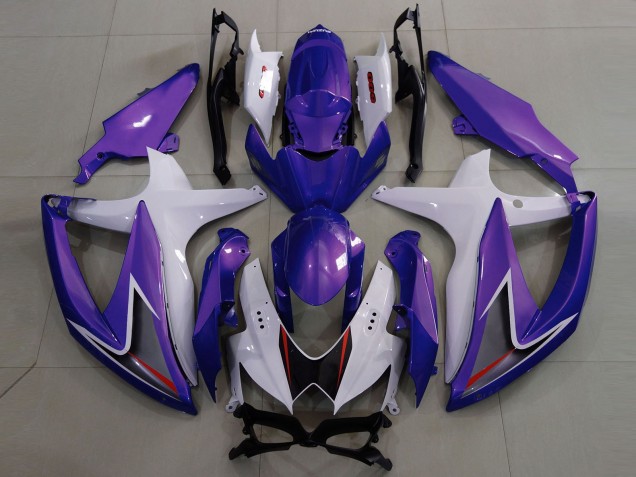 Glanz Lila & Weiß 2008-2010 GSXR 600-750 Motorrad Verkleidungen