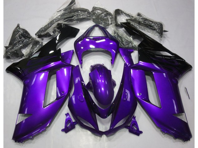 Glanz Lila & Schwarz 2007-2008 ZX6R Motorrad Verkleidungen