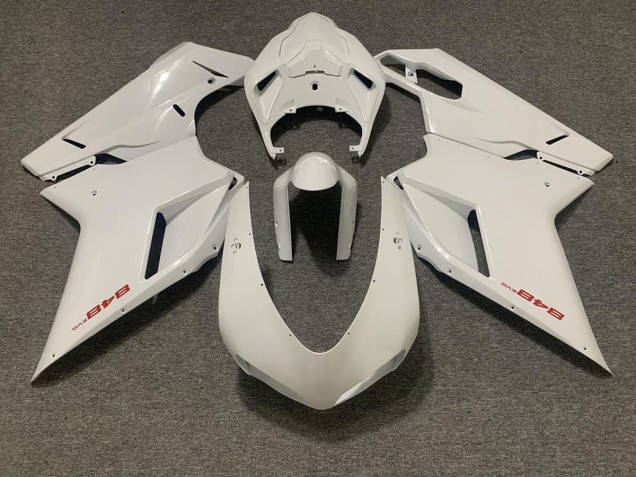 Glänzend Weiß 2007-2014 Ducati 848 1098 1198 Motorrad Verkleidungen