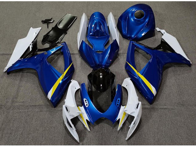 Glänzend Blau Weiß & Gelb 2006-2007 GSXR 600-750 Motorrad Verkleidungen