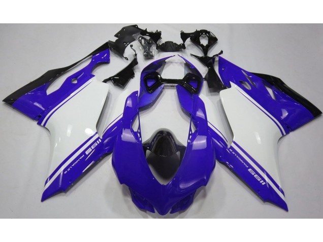Glänzend Blau Weiß & Schwarz 2011-2014 Ducati 1199 Motorrad Verkleidungen