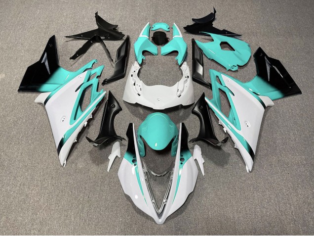 Glänzend Weiß & Blaugrün 2013-2016 Daytona 675 Motorrad Verkleidungen