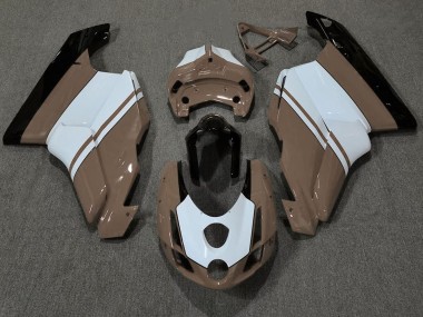 Glänzend Braun & Weiß 2003-2004 Ducati 749 999 Motorrad Verkleidungen