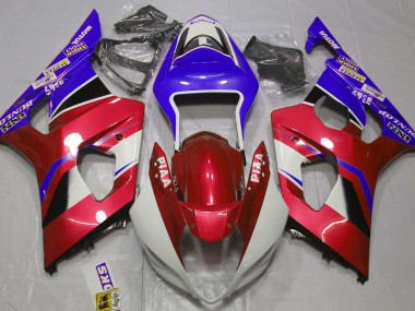 Glänzend Candy Red & Blau 2003-2004 GSXR 1000 Motorrad Verkleidungen