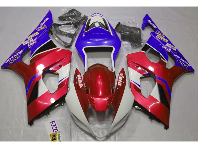 Glänzend Candy Red & Blau 2003-2004 GSXR 1000 Motorrad Verkleidungen