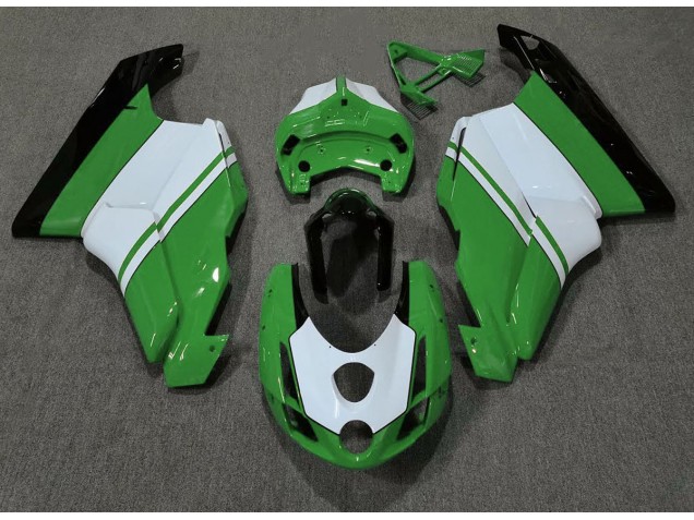 Glänzend Grün & Weiß 2003-2004 Ducati 749 999 Motorrad Verkleidungen