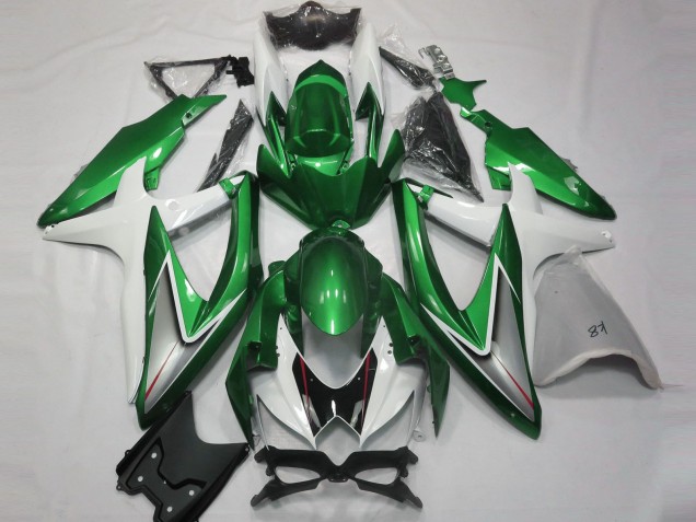 Glänzend Grün & Weiß 2008-2010 GSXR 600-750 Motorrad Verkleidungen