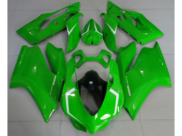 Glänzend Grün & Weiß 2011-2014 Ducati 1199 Motorrad Verkleidungen