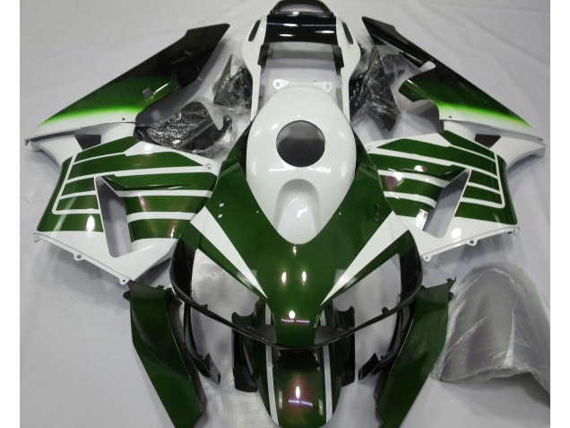 Glänzend Weiß & Grün Verblassen 2003-2004 CBR600RR Motorrad Verkleidungen