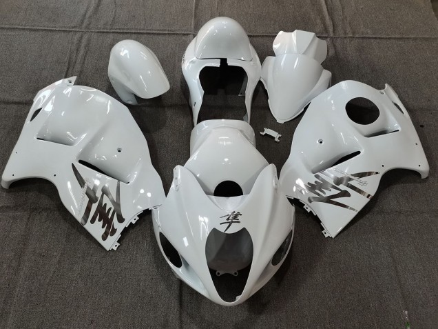 Glänzend Weiß OEM Stil Mit Silbernen Aufklebern 1997-2007 GSXR 1300 Motorrad Verkleidungen