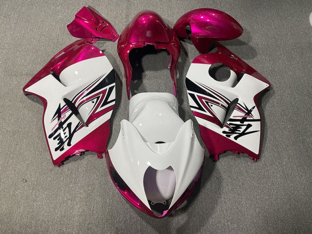 Glänzend Weiß & Pink 1997-2007 GSXR 1300 Motorrad Verkleidungen