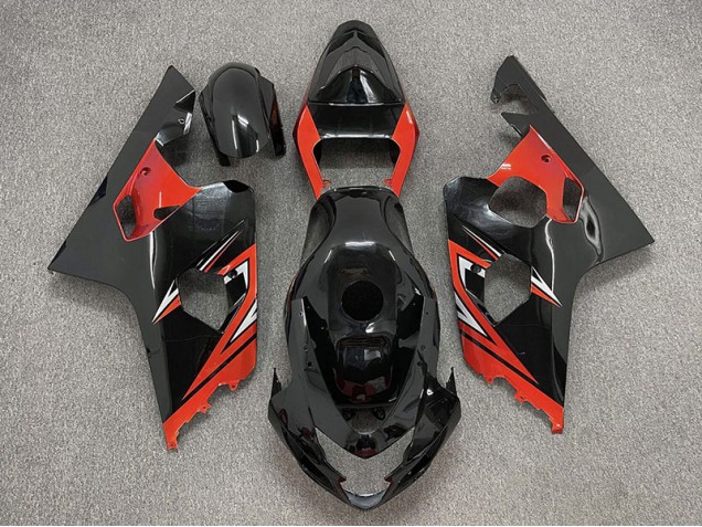 Glänzend Schwarz & Rot 2004-2005 GSXR 600-750 Motorrad Verkleidungen Glänzend Schwarz & Rot 2004-2005 GSXR 600-750 Motorrad Verkleidungen